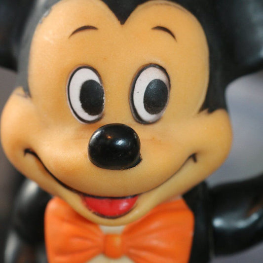 Vintage Mickey Mouse Bank Standing Figure Plastic Walt Disney Productions Korea