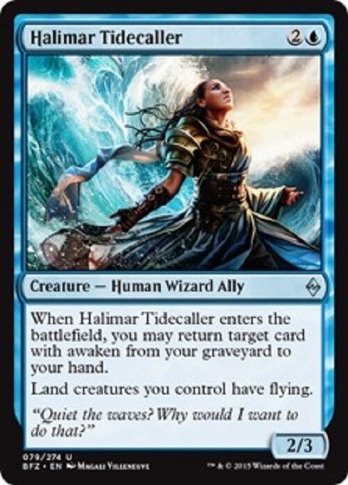 MTG Halimar Tidecaller Battle for Zendikar Card MTG Commander Pauper