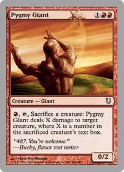 MTG MTG 2x Pygmy Giant Unhinged Magic the Gathering card Omniphustoys MTG MTG 2x Pygmy Giant Unhinged Magic the Gathering card Omniphustoys