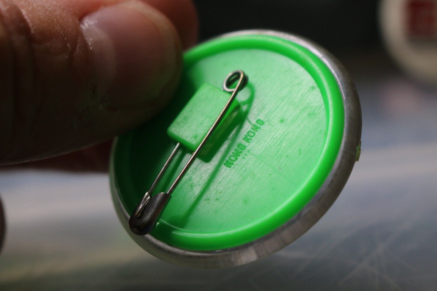 Vintage Mini Macaron Pinback Québec Canada Kid Super-Heroes Masked Flying