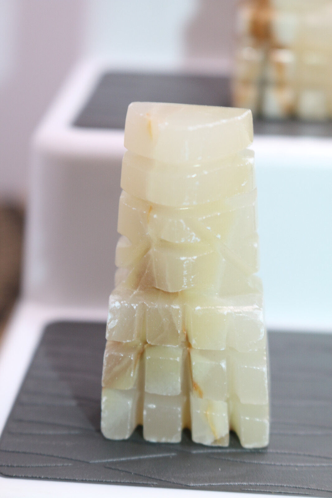 Vintage Chess Pieces Mexican Aztec Onyx Stone Replacement Part Set #12