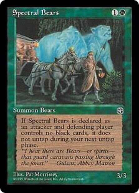 mtg bear card MTG 1x Spectral Bears Homelands card MTG Magic the Gathering – Omniphustoys
