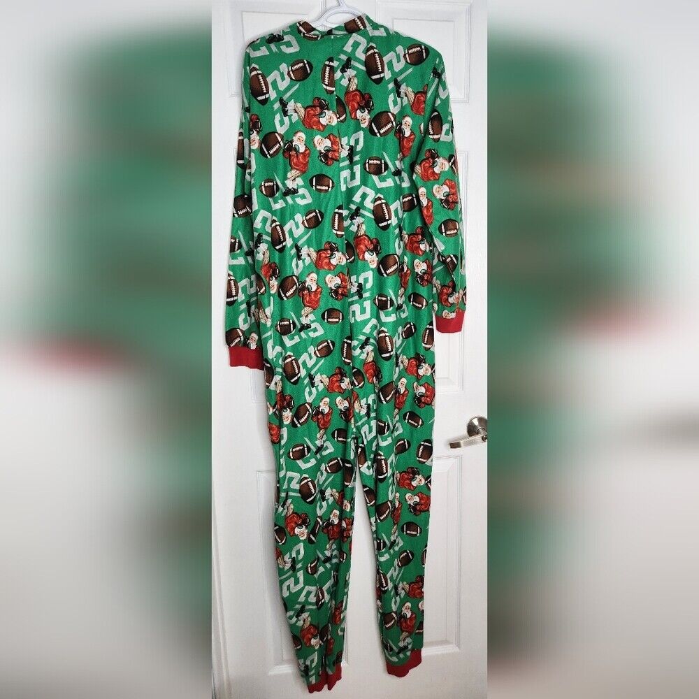 Christmas Pajamas Santa Football Mens Large