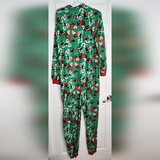Christmas Pajamas Santa Football Mens Large