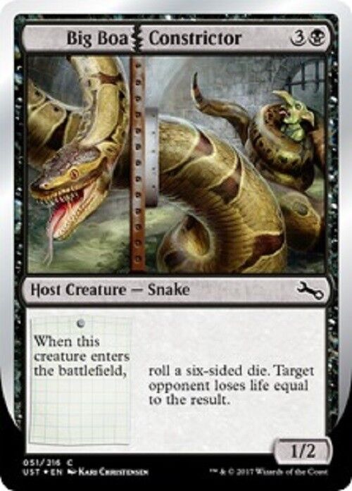 mtg big cards MTG 1x Big Boa Constrictor FOIL Unstable Cards Magic the Gathering MTG – Omniphustoys