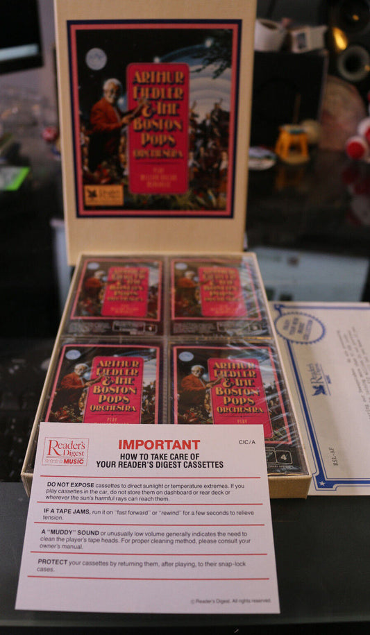 Arthur Fiedler & The Boston Pops Orchestra -Cassette Tape- New Sealed 4 Tapes