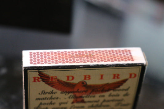 Vintage Box Of Redbird 4 Wood Matches French & English Variant