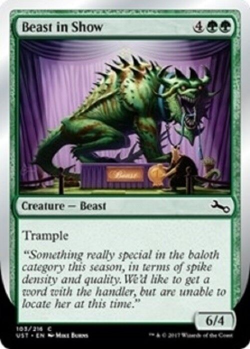 mtg green beast cards MTG MTG 4X Beast in Show (C) NM Unstable cards Magic The Gathering – Omniphustoys