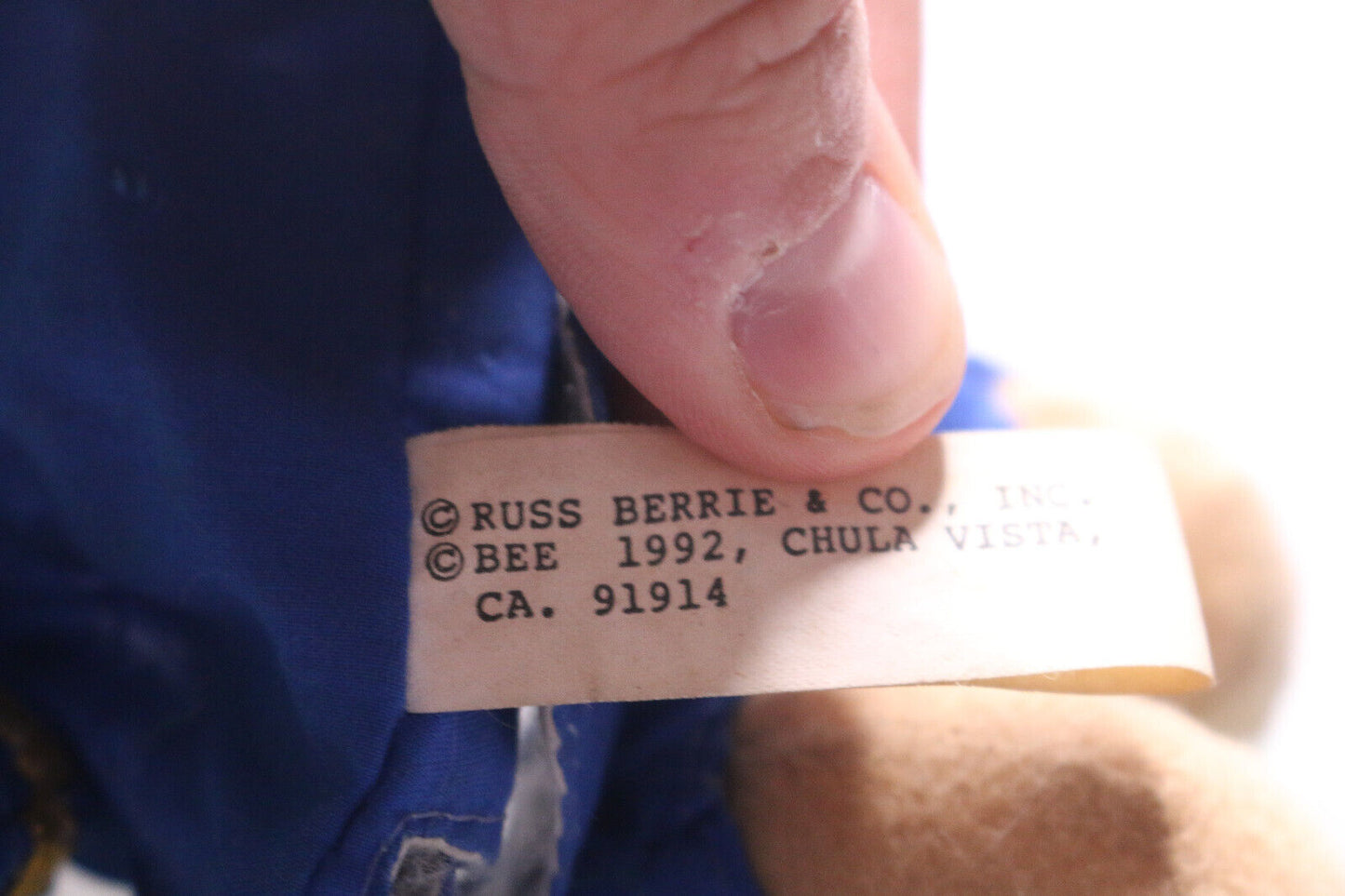 Vintage Russ 1992 Troll Doll Hand Puppet Candy Empty Bag Police Policeman