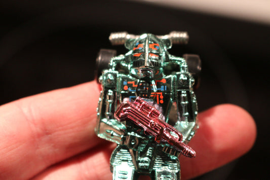 1992 Hot Wheels Zombot Blue With Pink Gun & Uh Malaysia