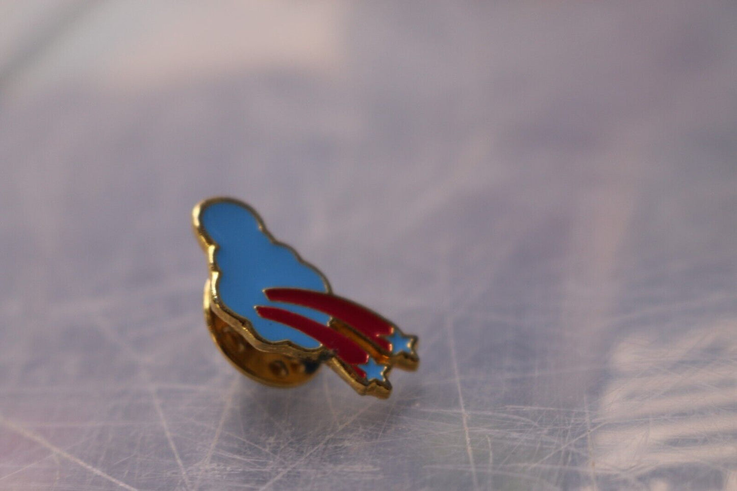 Vintage Trading Pins: Blue Shooting Stars And Cloud Collectible Cute Rainbow