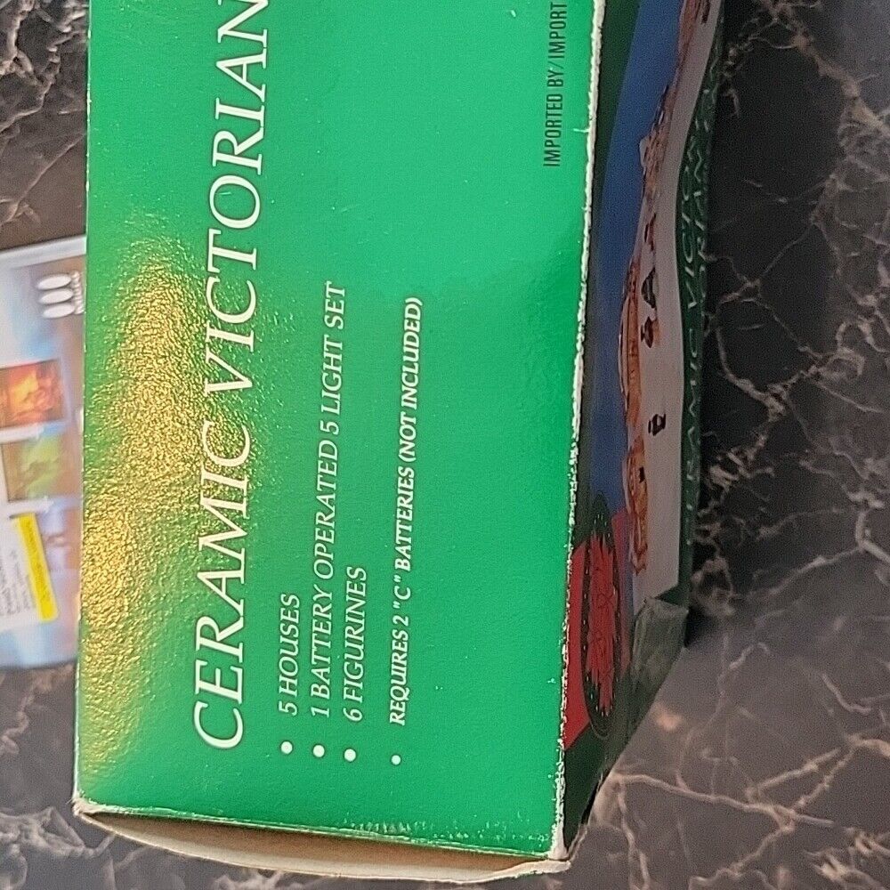 Vtg Ceramic Victorian Village 5 On 12 Piece Lighter Set Houses Only No Figures