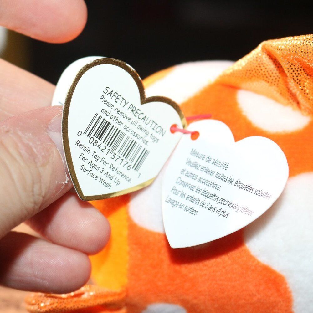 Ty Beanie Boos Sami The Fish Orange 6” / 15Cm 2016 Beanie Boo Soft Toy With Tag