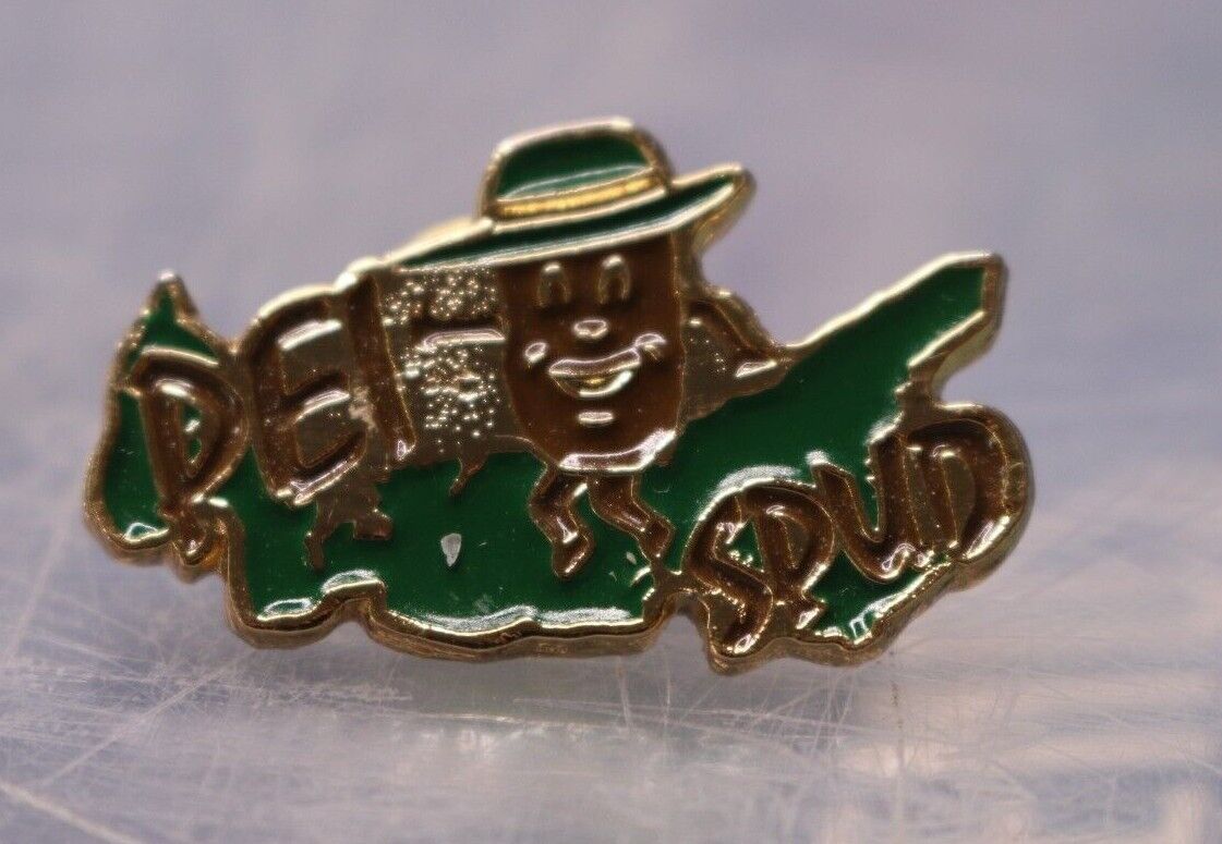 Vintage Del Spud Travel / Souvenir Lapel Pin / Jacket Badge - Potato Character