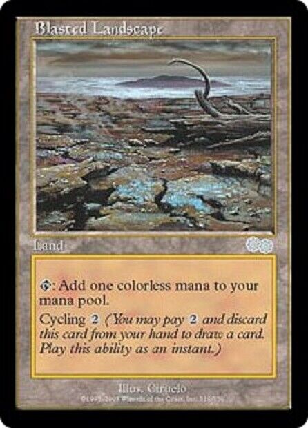 MTG 1x Blasted Landscape Urza's Saga card MTG Magic the Gathering