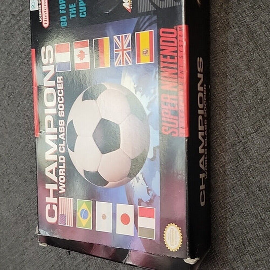 Champions World Class Soccer Super Nintendo Snes Vidéo Game In Box Cartridge