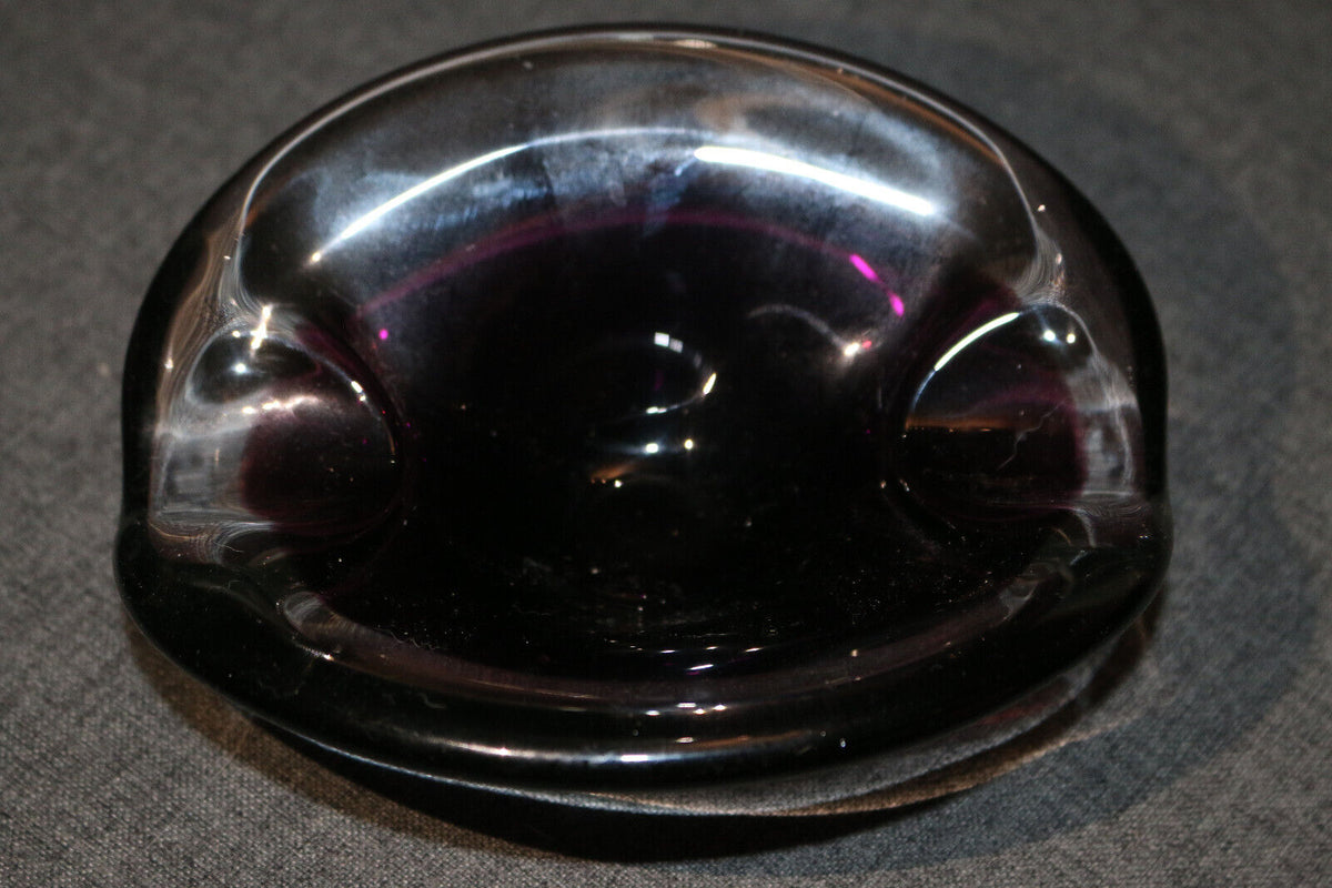 2Pcsvintage Bayel French Crystal Glass Cigarette Cigar Ashtray Purple Art Glass