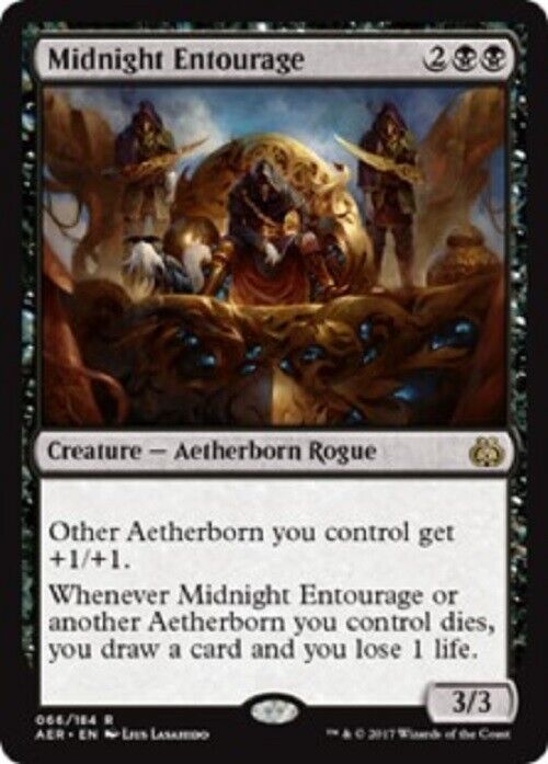 mtg aether revolt card MTG 1x Midnight Entourage Aether Revolt Card MTG Magic the Gathering – Omniphustoys