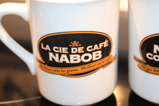 2X Vintage Rare The Nabob Coffee Co. Porcelain Coffee Mugs