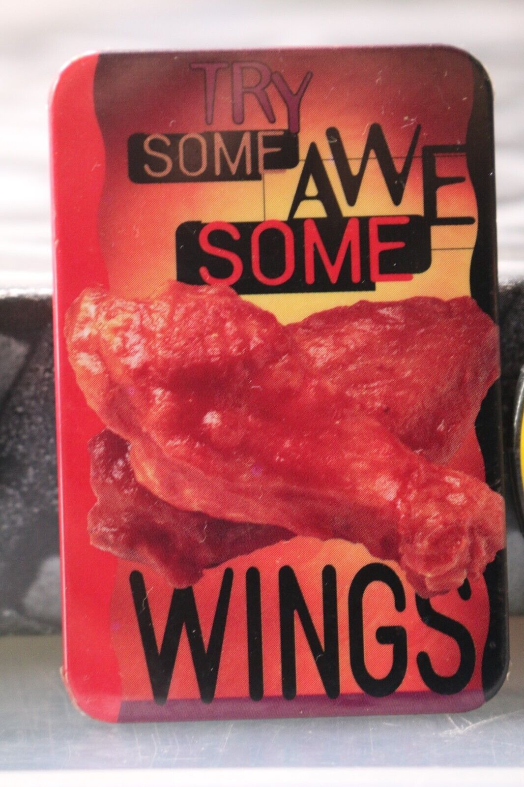 Vintage Macaron Pinback Québec Try Some Awesome Wings