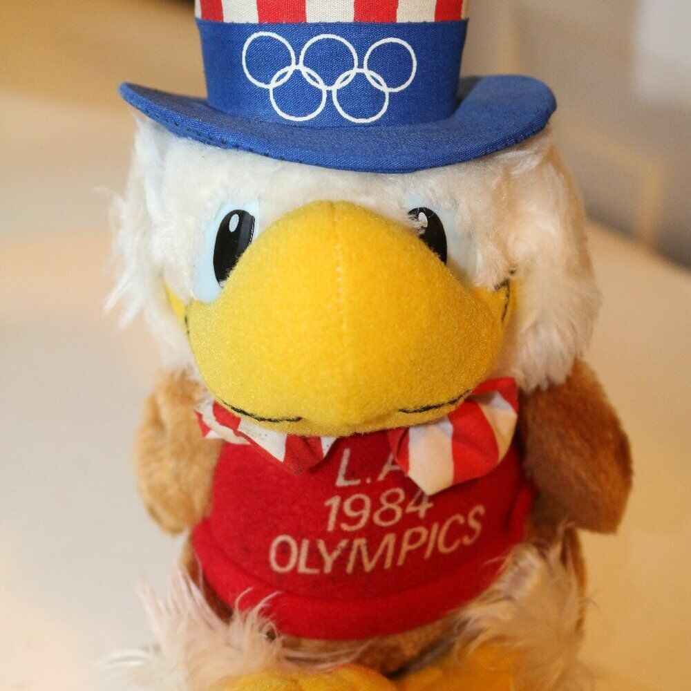 Vintage 1984 La Olympics Eagle Stuffed Animal Plush Small Sam The Eagl