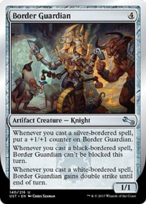 gold border cards mtg MTG 1x Border Guardian Unstable Card Magic the Gathering MTG – Omniphustoys