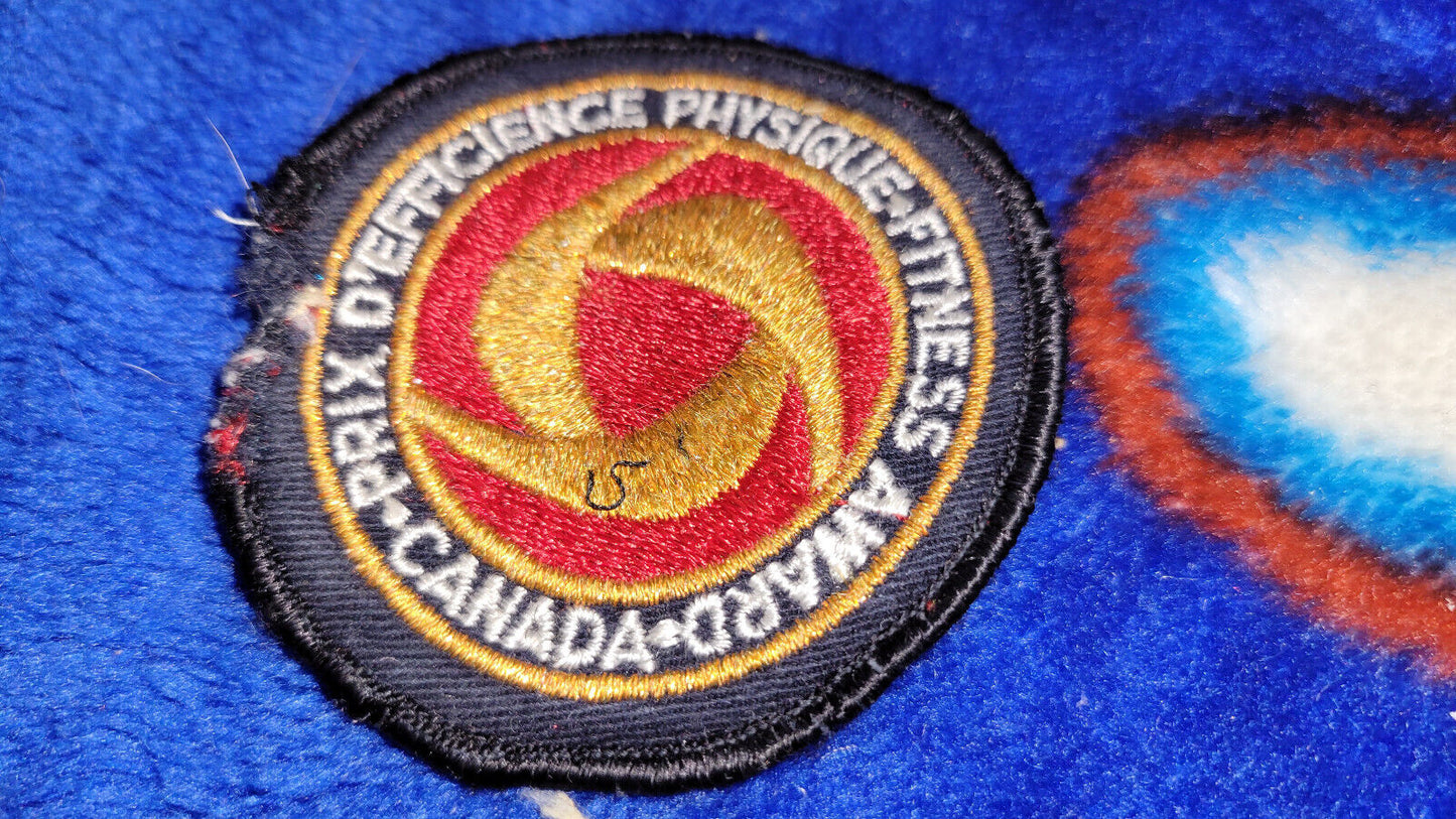 Vintage Shoulder Patche Souvenir Canada Award Fitness Physique Prix