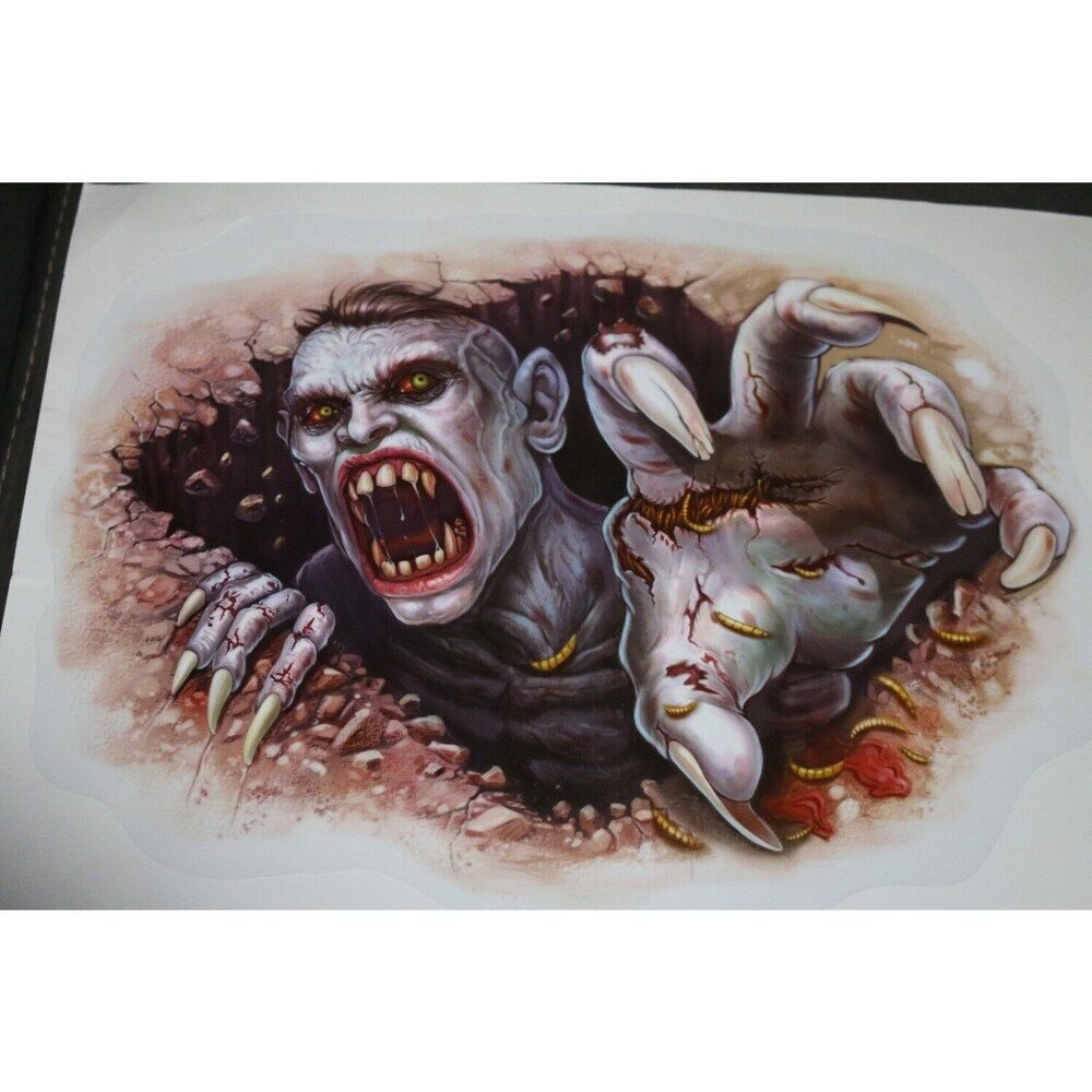 Dracula Vampire Massacre Halloween Large Sticker 12 Inch Tall Monster