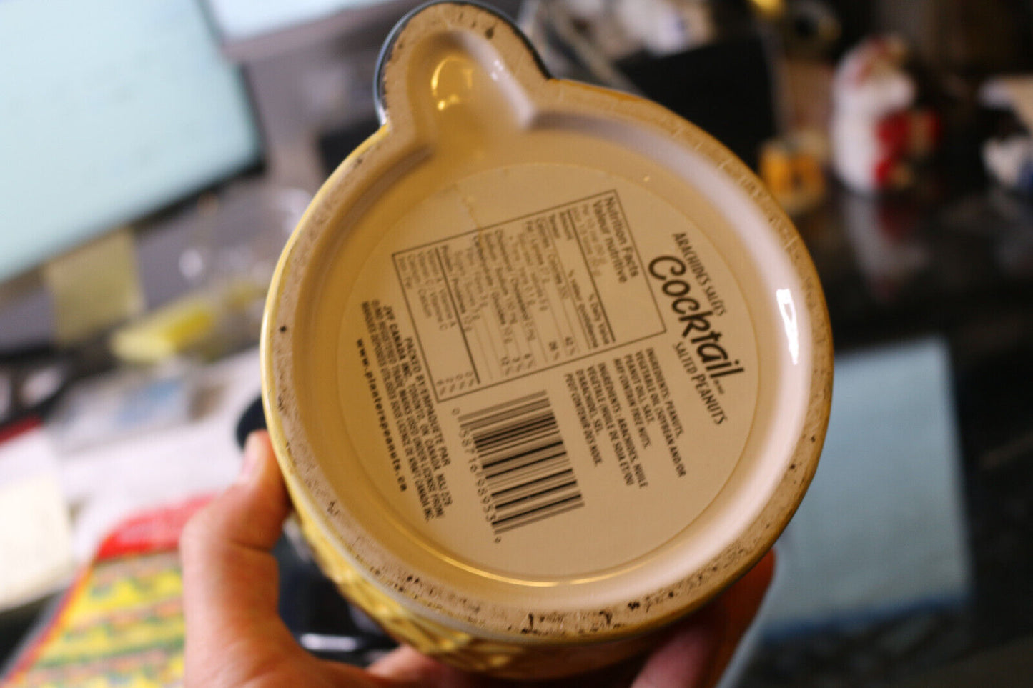 Mr Peanut Planters Nuts Ceramic Cookie Jar W/ Lid Vintage Black Yellow Vintage