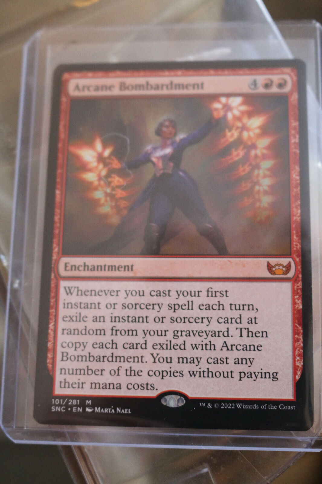 MTG MTG 1x Arcane Bombardment Streets of New Capenna card Magic Omniphustoys MTG MTG 1x Arcane Bombardment Streets of New Capenna card Magic Omniphustoys