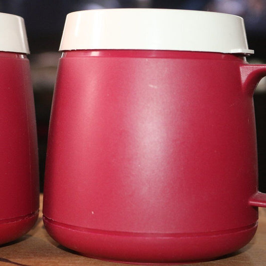 Vintage Oxblood Coffee Cup Insulated Thermos Model 3750 Hot Beverage Travel Mug