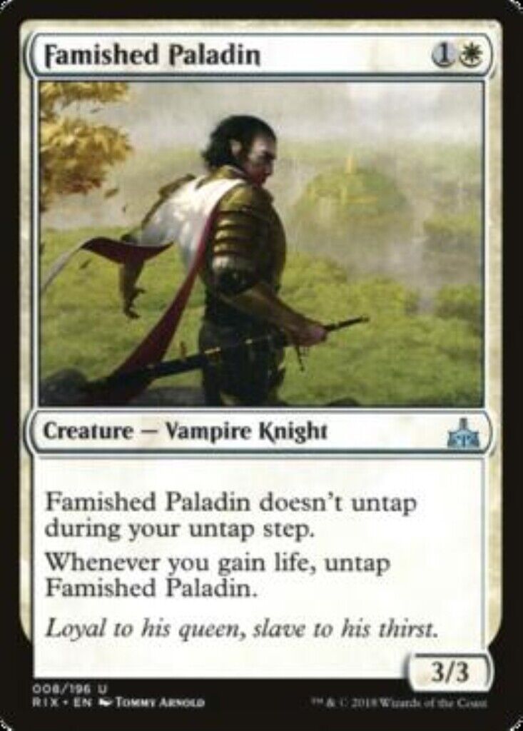 MTG MTG 1x Famished Paladin Rivals of Ixalan Card Magic The Gathering