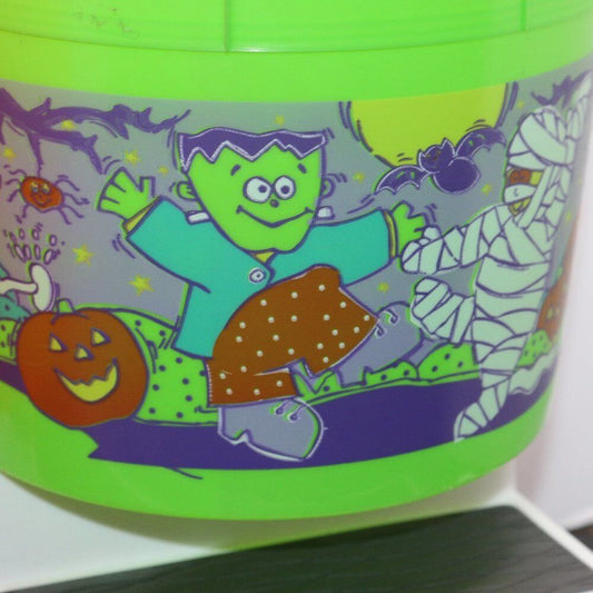 Vintage Shamrock Industries & Berrry Plastic Halloween Pumpkin Candy Pail Bucket