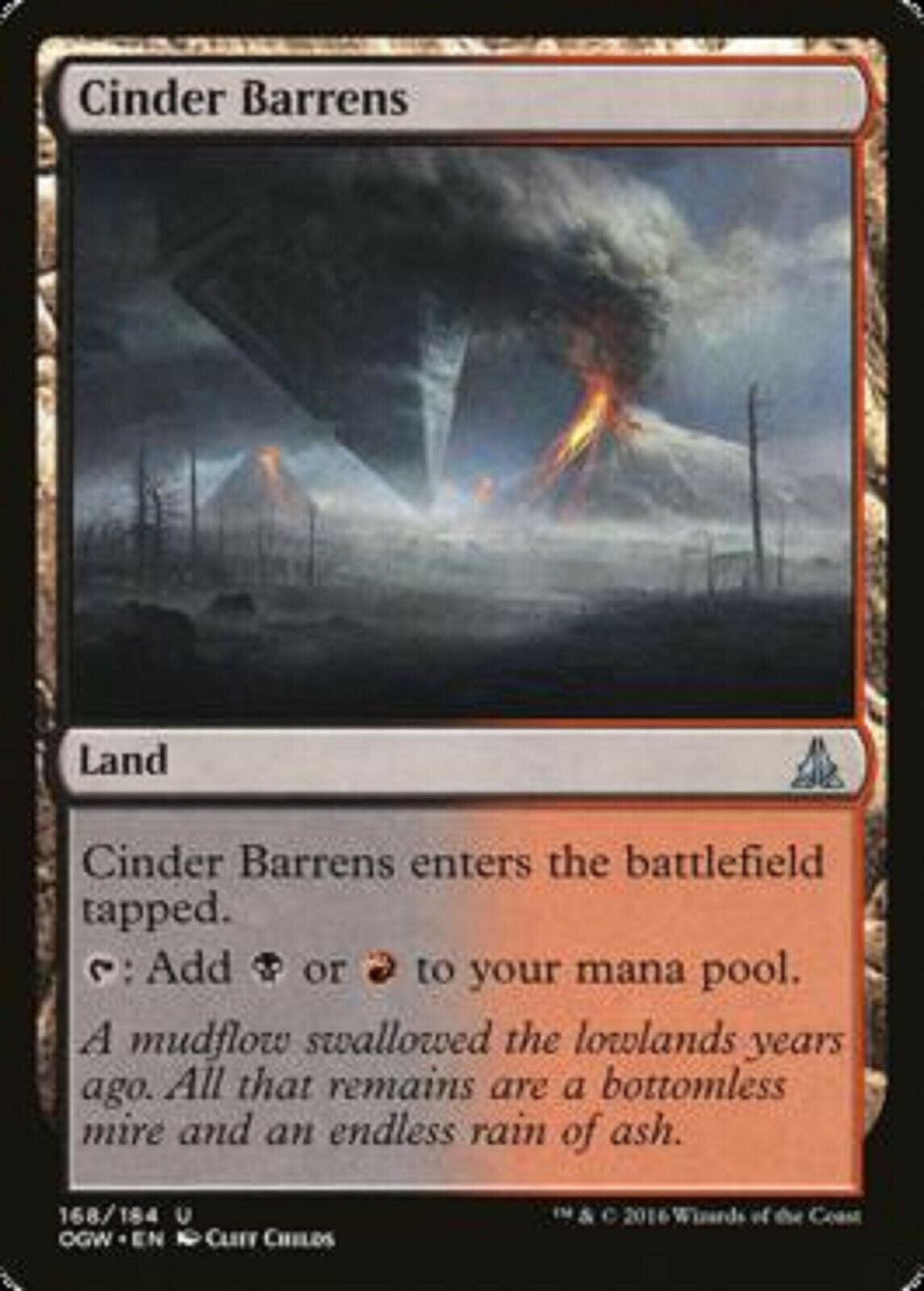 MTG MTG 1x Cinder Barrens Oath of the Gatewatch card Magic the gathering