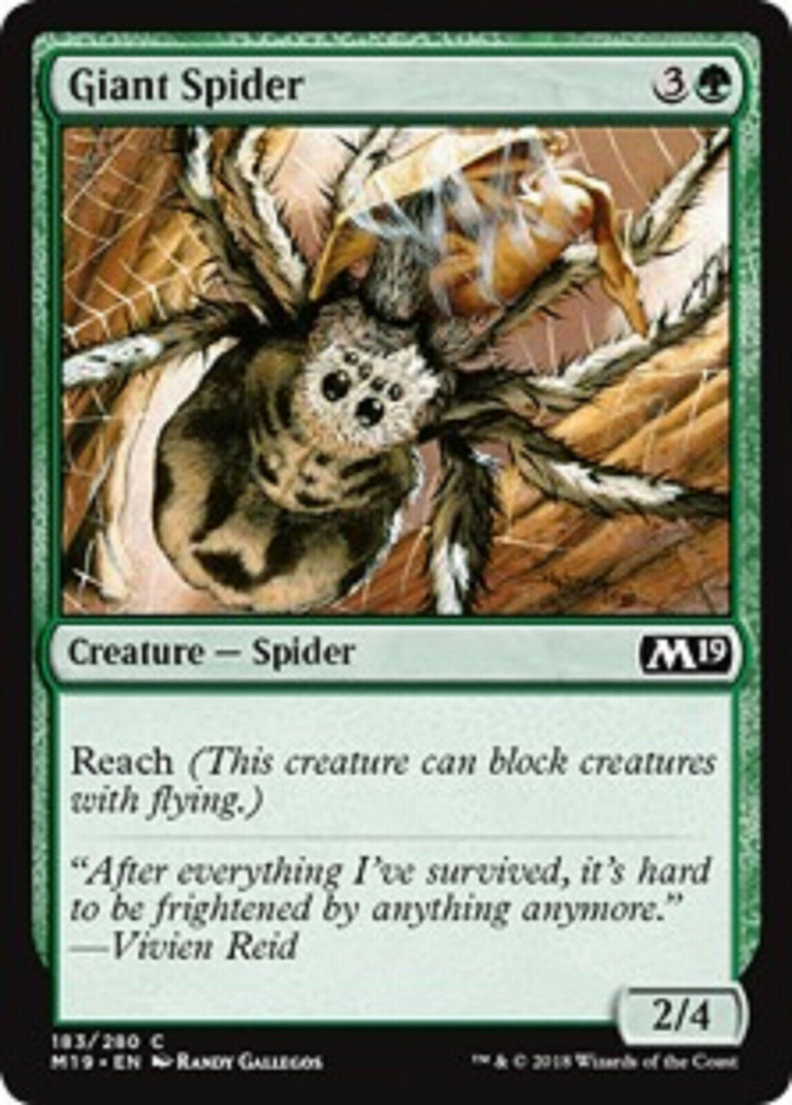 MTG MTG 4x Giant Spider Core Set 2019 cards Magic The Gathering Omniphustoys MTG MTG 4x Giant Spider Core Set 2019 cards Magic The Gathering Omniphustoys
