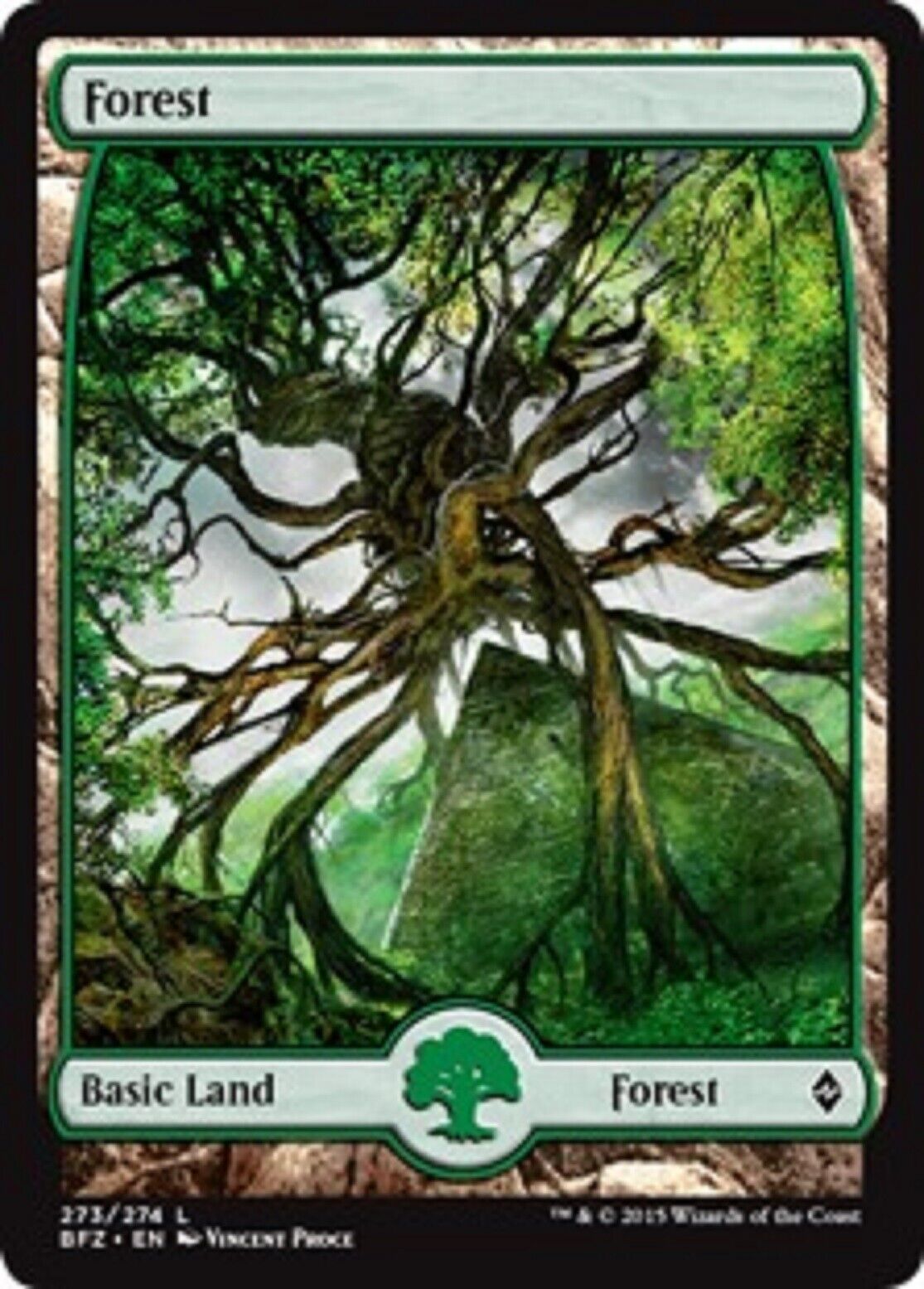 MTG MTG 1x Forest (273 - Full Art) Battle for Zendikar Magic the gatherine card