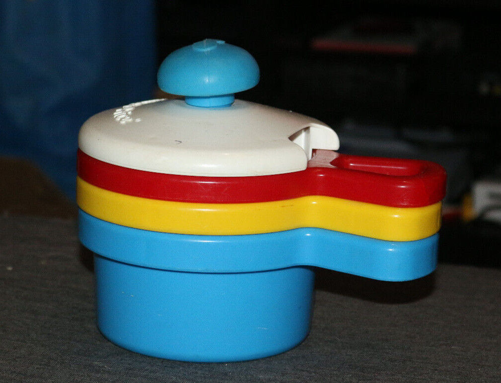 Fisher Price Nest Pots And Pans Lid Toy Lot Kids Pretend Kitchen Vtg 80S