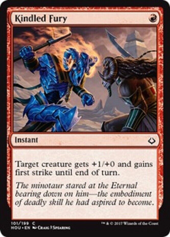 MTG MTG 4x Kindled Fury Hour of Devastation cards Magic The Gathering