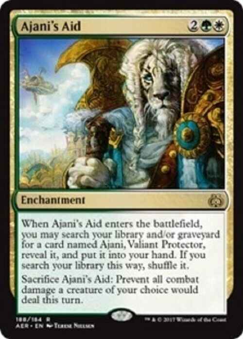 MTG MTG 1x Ajani's Aid AER Aether Revolt Card Magic The Gathering