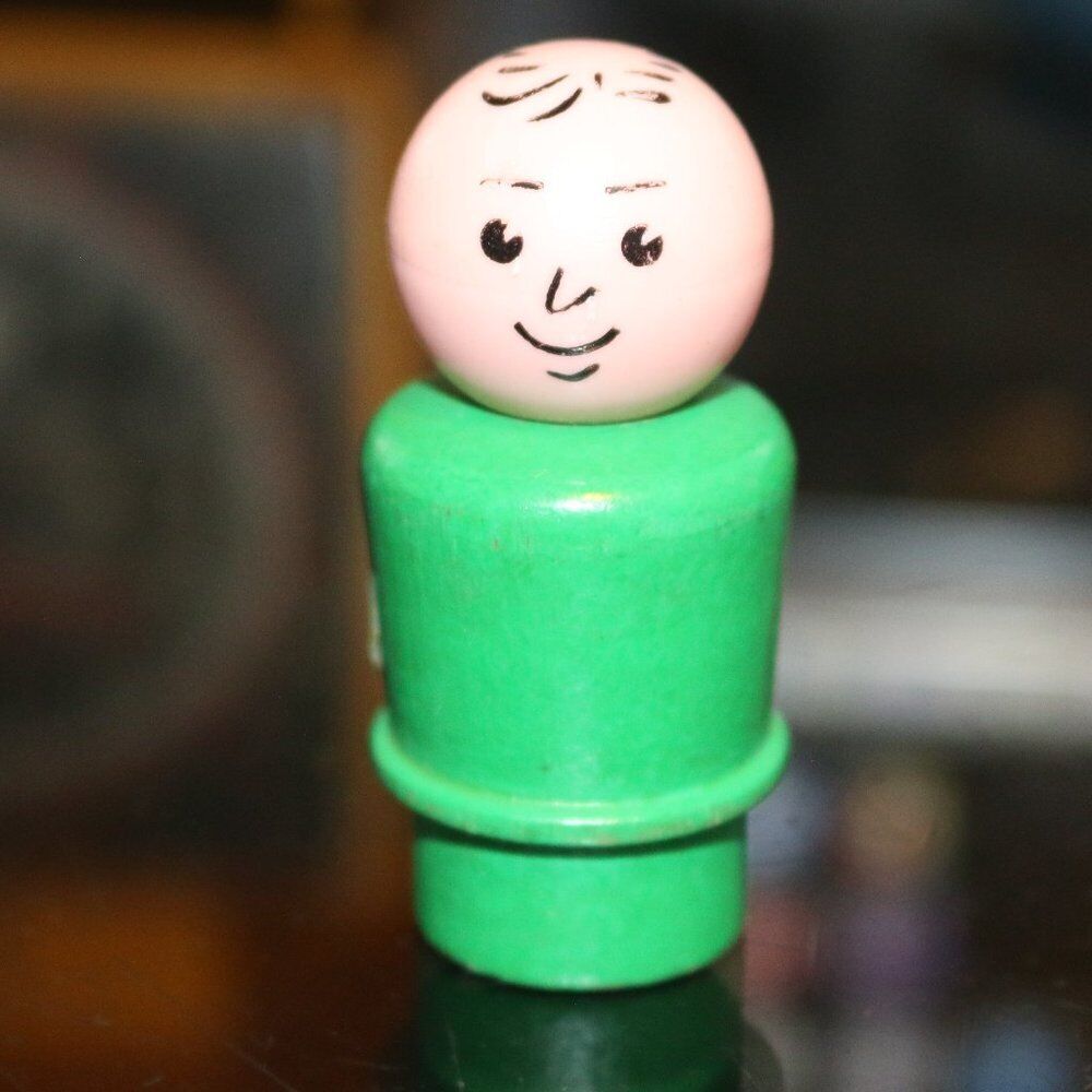 Wood Body Green Dad - Vintage Fisher-Price Little People Figure