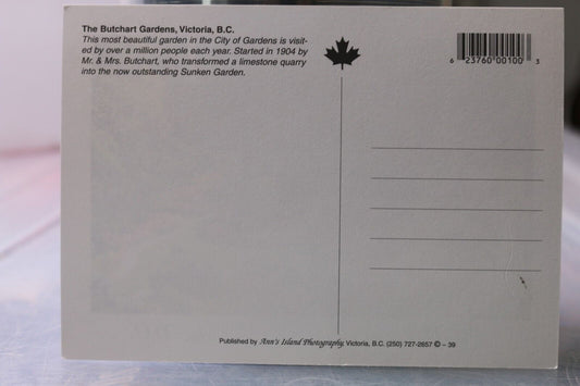 Vintage Post Card The Butchart Gardens.Victoria.B.C. Canada Island Images