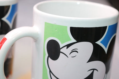 2X Smiling Mickey Mouse Disney Mugs Cup Collectible Cute Breakfast Coffee Tasse