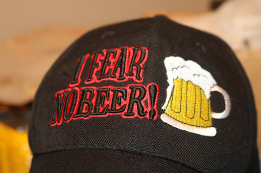 Drink Beer Baseball Cap Hat I Fear No Beer Tags Adjustable Black Color