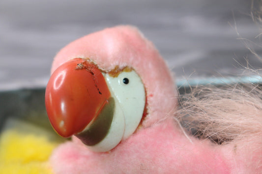 Vintage Animal Parrot Bird Clip On Hugger Toy 80S Kitsch Soft 1980'S