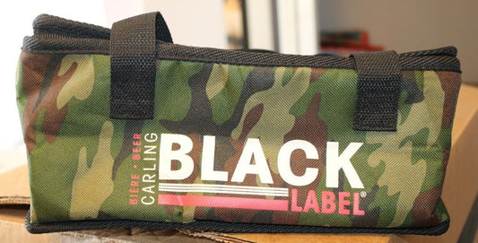 ✨Vintage Beer Black Label Carling Soft Cooler Bag Retro Red Carry Strap Zipper✨