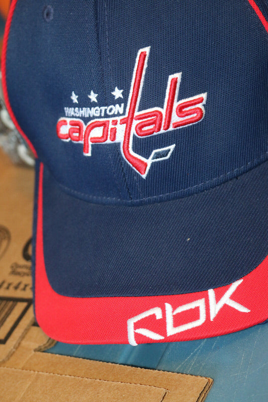 Reebok Nhl Washington Capitals "Caps" Stretch Cap One Adulte Size Hockey