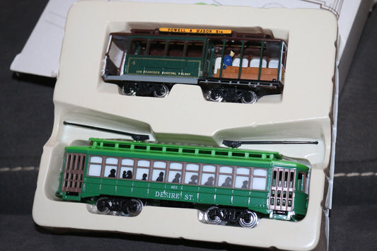 2 Classic Streetcars Desire St. & San Francisco Ho Scale Vintage