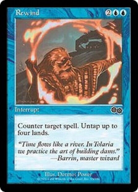 MTG Rewind Urza's Saga MTG Magic the gathering card 1x Omniphustoys MTG Rewind Urza's Saga MTG Magic the gathering card 1x Omniphustoys