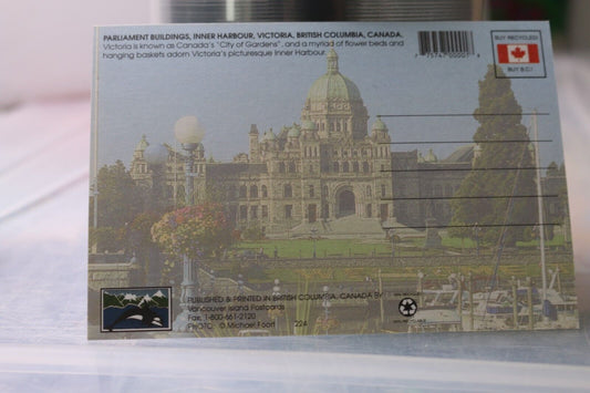 Vintage Post Card Victoria.B.C. Canada Parliament Buildings Harbour