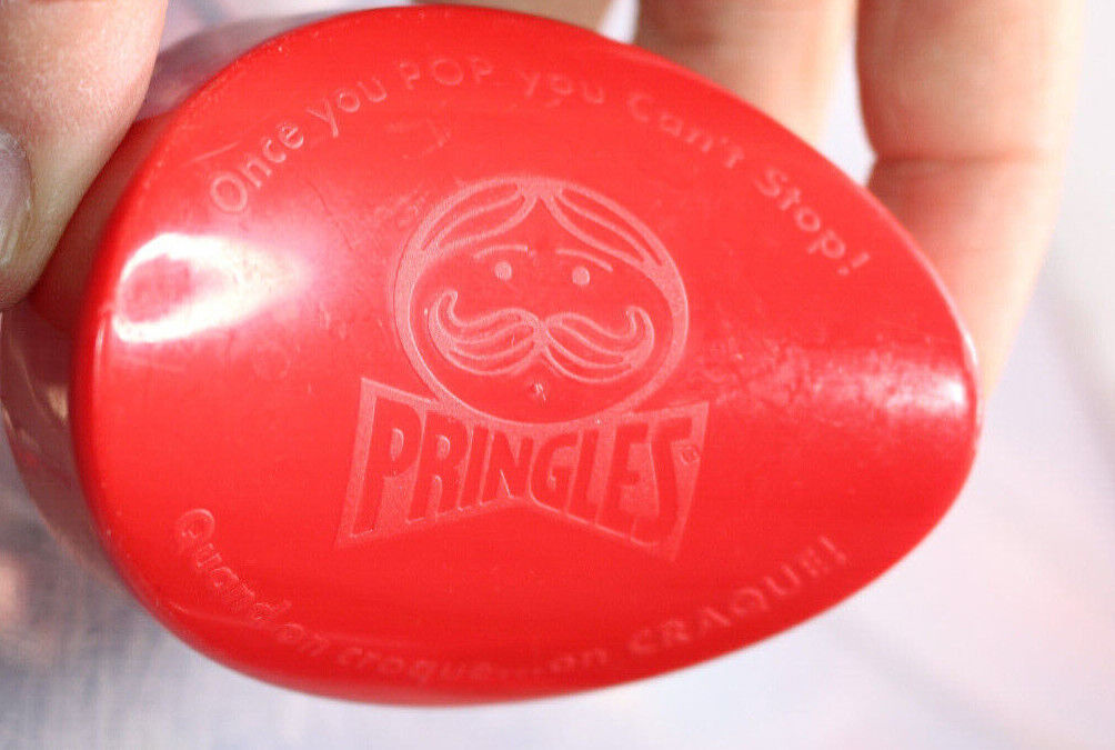 Pringle Potato Chip Holders Container Travel Lunch Box To Go Red